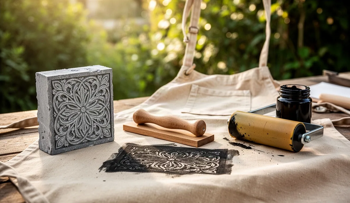 Linoleum Block Printing on Heavy Canvas